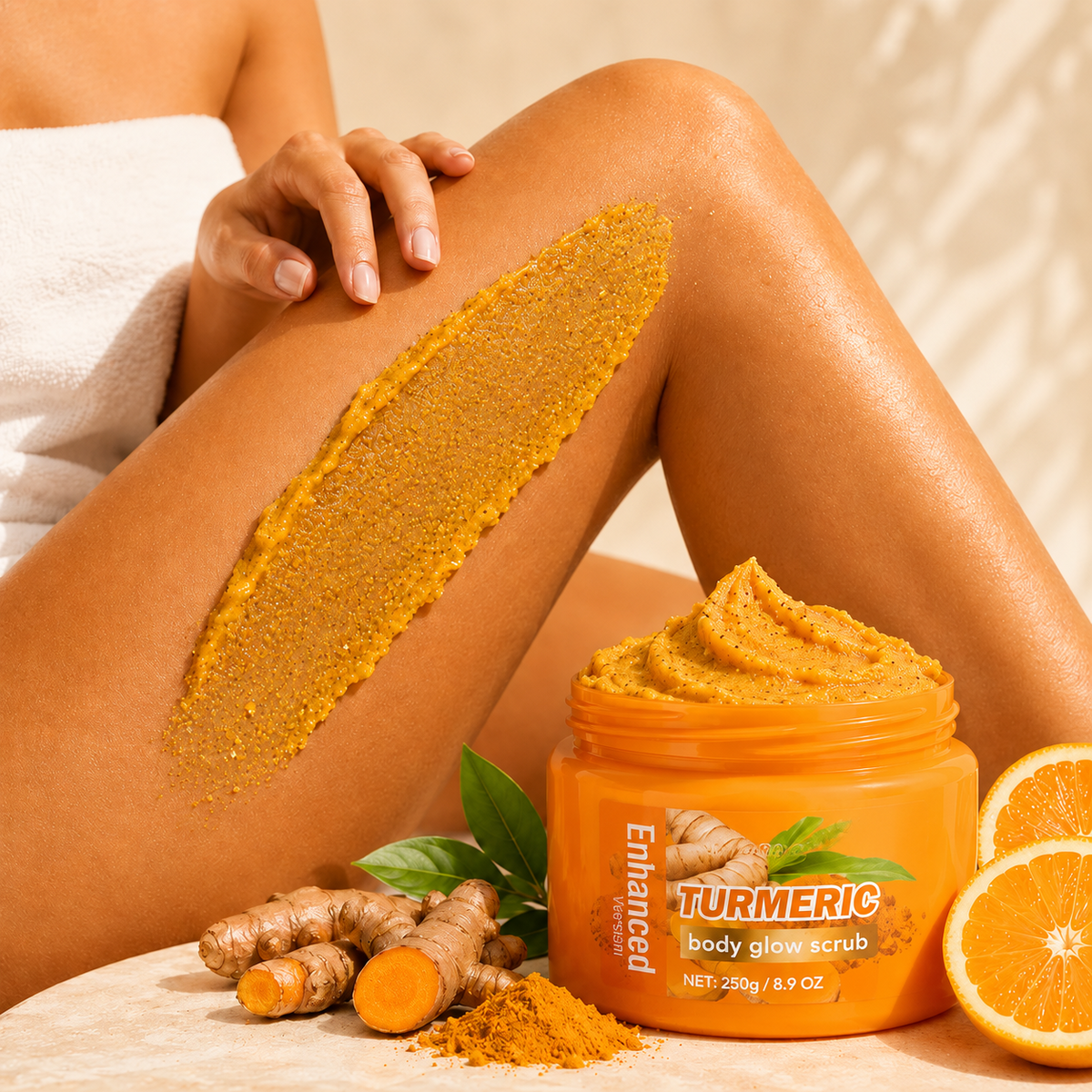 ✨ Turmeric Glow Scrub — Buff Away Dull, Rough Skin for a Softer, Smoother-Looking Glow 🧡